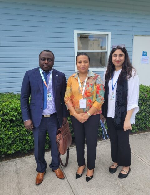 Nilda Borges da Mata (middle) Minister of Environment of Sao Tome e Principe posing for pictures with AiBC Delegates